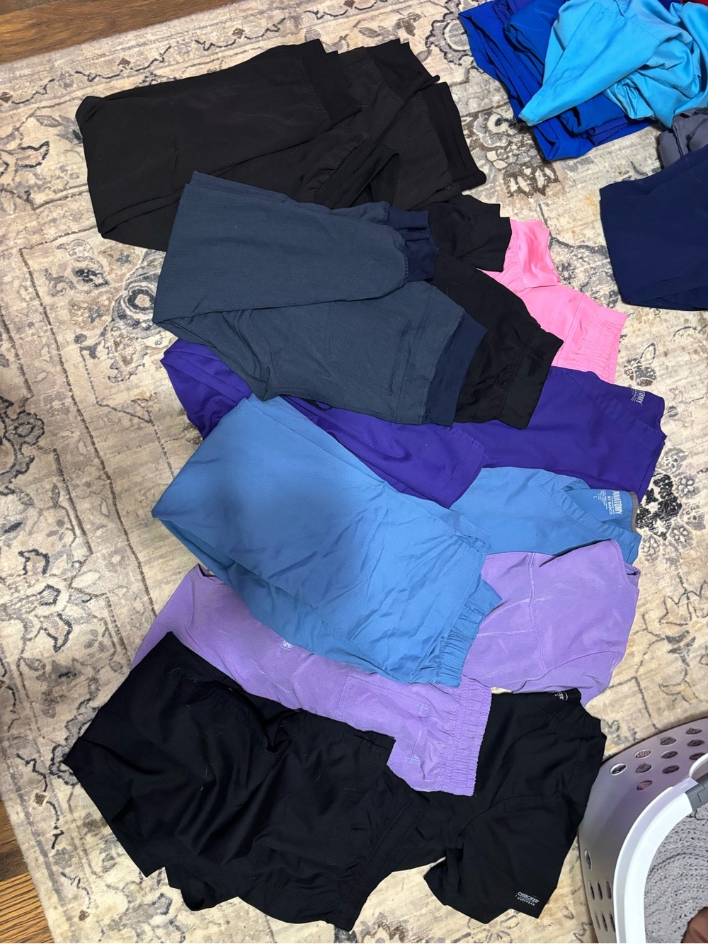 Mixed Colors Scrub Pants Bundle - Black, Navy, Blue, Purple, Pink